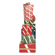 Clayre &amp; Eef | Decoratie van opgestapelde Cadeautjes Rood Groen 21x7x21 cm | 6PR6381