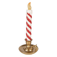 Clayre &amp; Eef | Decoratie kaars Goudkleurig Wit 12x11x26 cm | 6PR6407