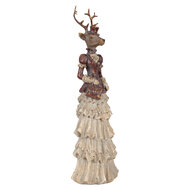 Clayre &amp; Eef | Decoratie Hert Bruin Rood 13x11x41 cm | 6PR6459