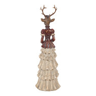 Clayre &amp; Eef | Decoratie Hert Bruin Rood 13x11x41 cm | 6PR6459