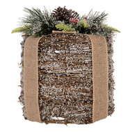 Clayre &amp; Eef | Decoratie cadeau met LED Bruin Groen &oslash; 25x30 cm / 3xAA | 6RO0616