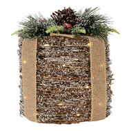 Clayre &amp; Eef | Decoratie cadeau met LED Bruin Groen &oslash; 25x30 cm / 3xAA | 6RO0616