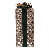 Clayre &amp; Eef | Decoratie cadeau Bruin Groen 16x16x44 cm | 6RO0621