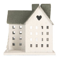Clayre &amp; Eef | Decoratie Huis Wit Groen 31x23x32 cm | 6Y6067
