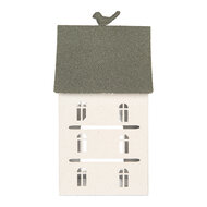 Clayre &amp; Eef | Decoratie Huis Wit Groen 20x20x39 cm | 6Y6069
