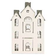 Clayre &amp; Eef | Decoratie Huis Wit Groen 25x15x47 cm | 6Y6071