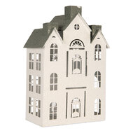 Clayre &amp; Eef | Decoratie Huis Wit Groen 25x15x47 cm | 6Y6071