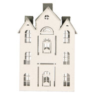 Clayre &amp; Eef | Decoratie Huis Wit Groen 25x15x47 cm | 6Y6071