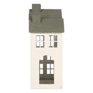 Clayre &amp; Eef | Decoratie Huis Wit Groen 25x15x47 cm | 6Y6071