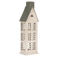 Clayre &amp; Eef | Decoratie Huis Wit Groen 17x8x38 cm | 6Y6072