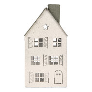 Clayre &amp; Eef | Decoratie Huis Wit Groen 16x9x32 cm | 6Y6077