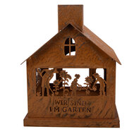 Clayre &amp; Eef | Decoratie Huis Bruin 17x17x22 cm | 6Y6081