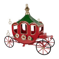 Clayre &amp; Eef | Decoratie Koets Rood Groen 38x16x33 cm | 6Y6219