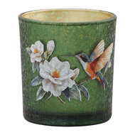 Clayre &amp; Eef | Waxinelichthouder Groen Wit &oslash; 7x8 cm | 6GL5393