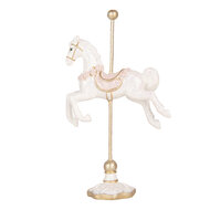 Clayre &amp; Eef | Decoratie Paard Wit Rood 8x4x13 cm | 6PR6405