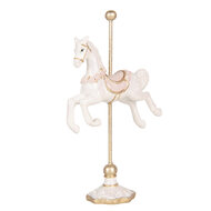 Clayre &amp; Eef | Decoratie Paard Wit Rood 8x4x13 cm | 6PR6405