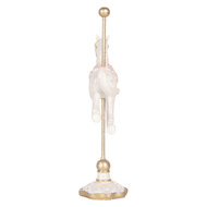 Clayre &amp; Eef | Decoratie Paard Wit Rood 8x4x13 cm | 6PR6405