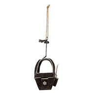 Clayre &amp; Eef | Decoratie Skigondel Grijs 7x7x17 cm | 6Y6047