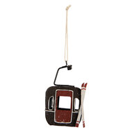 Clayre &amp; Eef | Decoratie Skigondel Grijs Rood 7x5x12 cm | 6Y6048