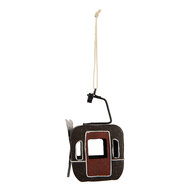 Clayre &amp; Eef | Decoratie Skigondel Grijs Rood 7x5x12 cm | 6Y6048