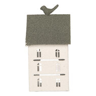 Clayre &amp; Eef | Decoratie Huis Wit Groen 12x12x27 cm | 6Y6070