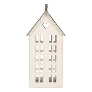 Clayre &amp; Eef | Decoratie Huis Wit Groen 7x8x17 cm | 6Y6073