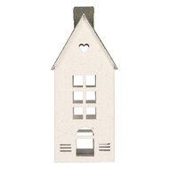 Clayre &amp; Eef | Decoratie Huis Wit Groen 11x11x29 cm | 6Y6076