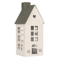 Clayre &amp; Eef | Decoratie Huis Wit Groen 11x11x29 cm | 6Y6076