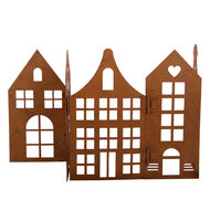 Clayre &amp; Eef | Decoratie Huisjes Bruin 45x1x21 cm | 6Y6091