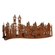 Clayre &amp; Eef | Theelichthouder Kerst Huisjes Bruin 27x12x12 cm | 6Y6096
