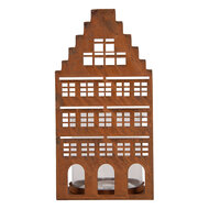 Clayre &amp; Eef | Theelichthouder Huis Bruin 12x12x24 cm | 6Y6123