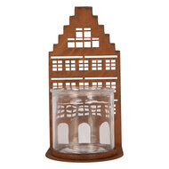 Clayre &amp; Eef | Theelichthouder Huis Bruin 12x12x24 cm | 6Y6123