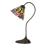 Clayre &amp; Eef | Tiffany Tafellamp Paars Zwart 30x20x51 cm E14/max 1x40W | 5LL-6370