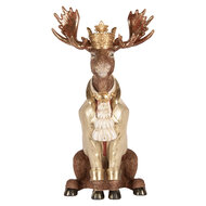 Clayre &amp; Eef | Decoratie Rendier Bruin Beige 36x40x63 cm | 5PR0205
