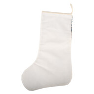 Clayre &amp; Eef | Kerstsok Decoratie Kerstsok Beige Blauw 29x1x48 cm | 66461