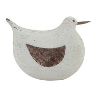 Clayre &amp; Eef | Decoratie Vogel Wit Bruin 21x9x15 cm | 6H2522