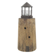 Clayre &amp; Eef | Decoratie Vuurtoren Bruin &oslash; 15x36 cm | 6H2531
