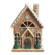 Clayre &amp; Eef | Decoratie Huis Bruin Wit 16x15x23 cm | 6PR6423
