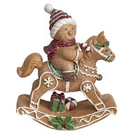 Clayre &amp; Eef | Decoratie Hobbelpaard Bruin Wit 16x6x19 cm | 6PR6428
