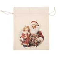 Clayre &amp; Eef | Cadeauzakje Creme  Synthetisch 21x1x25 cm| 66482