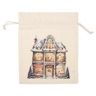 Clayre &amp; Eef | Cadeauzakje Creme  Synthetisch 21x1x25 cm| 66483