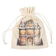 Clayre &amp; Eef | Cadeauzakje Creme  Synthetisch 21x1x25 cm| 66483