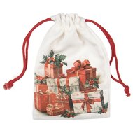 Clayre &amp; Eef | Cadeauzakje Wit Synthetisch 13x1x20 cm| 66477