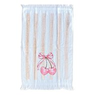 Clayre &amp; Eef | Gastendoekje Wit Roze 40x66 cm | CT045