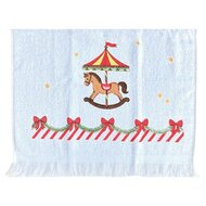 Clayre &amp; Eef | Gastendoekje Wit Bruin Rood 40x66 cm | CTCCD