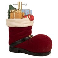 Clayre &amp; Eef Kerstboom Standaard Laars 39x21x45 cm Rood Keramisch materiaal 6MG0174