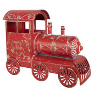 Clayre &amp; Eef | Decoratie Trein Rood Wit 69x15x28 cm | 5Y1474