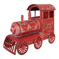 Clayre &amp; Eef | Decoratie Trein Rood Wit 69x15x28 cm | 5Y1474