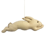 Clayre &amp; Eef | Decoratie Hanger Konijn vilt Beige 17x2x8 cm | 66523