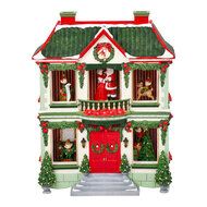 Clayre &amp; Eef | Muziekdoos Huis met LED Groen Rood 37x17x47 cm / 3xAA | 6PR6497